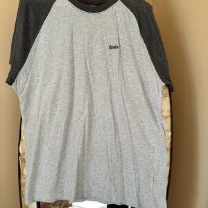 Superdry Two-Tone Gray and Black Raglan Tee